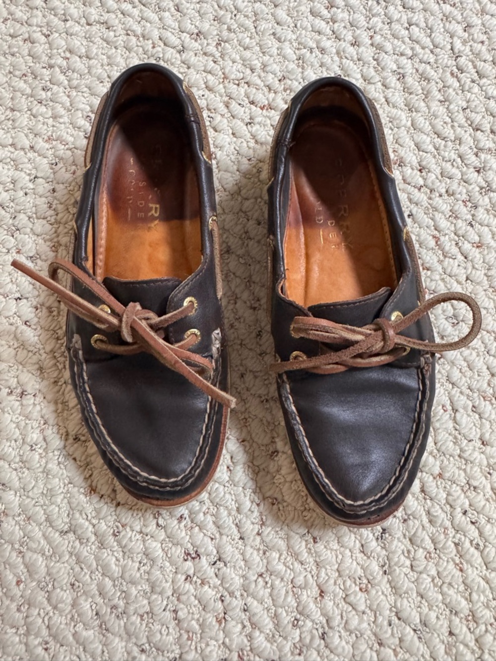 Sperry Classic Leather Boat Loafer Shoe in Chocolate Brown